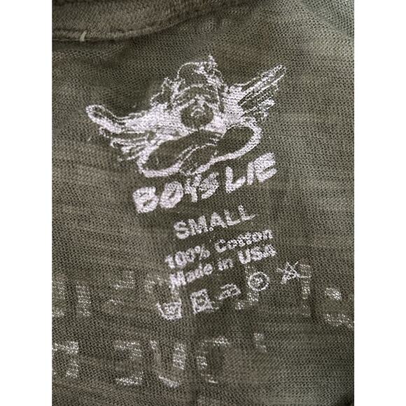 Boys Lie Green Women's Crop Tee T Shirt Cherub Meet Cupid! 100% Cotton - Size Sm - Picture 5 of 5